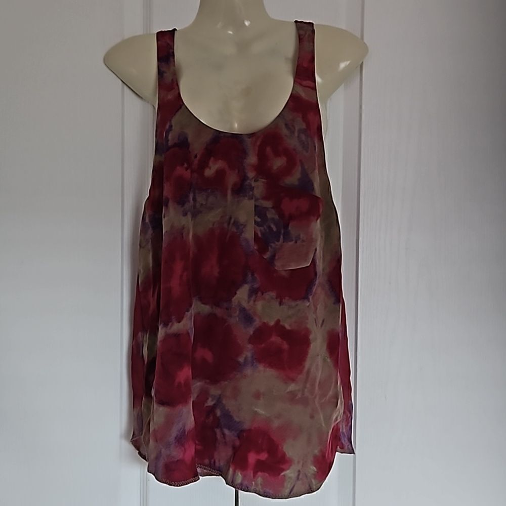 Wilfred Women's Racer Back Silk Top Hot Pink/ Beige XS